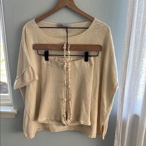 Free People Beach Cream Sweater Set